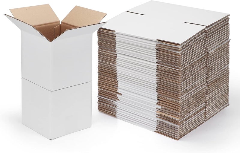 SPEPLA 6x6x6 Shipping Boxes for Small Business,40 Pack White Corrugated Cardboard Box for Packaging, Mailing, Storage - Image 1